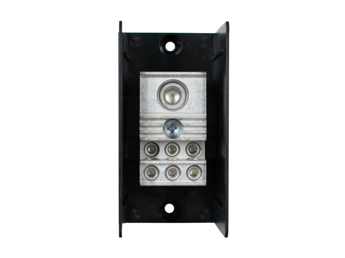1451579 DISTRIBUTION BLOCK, 1-P, 380A, BX/BX LINE: (1)500MCM-4AWG BOX LUG LOAD: (6)2/0-14AWG BOX LUG