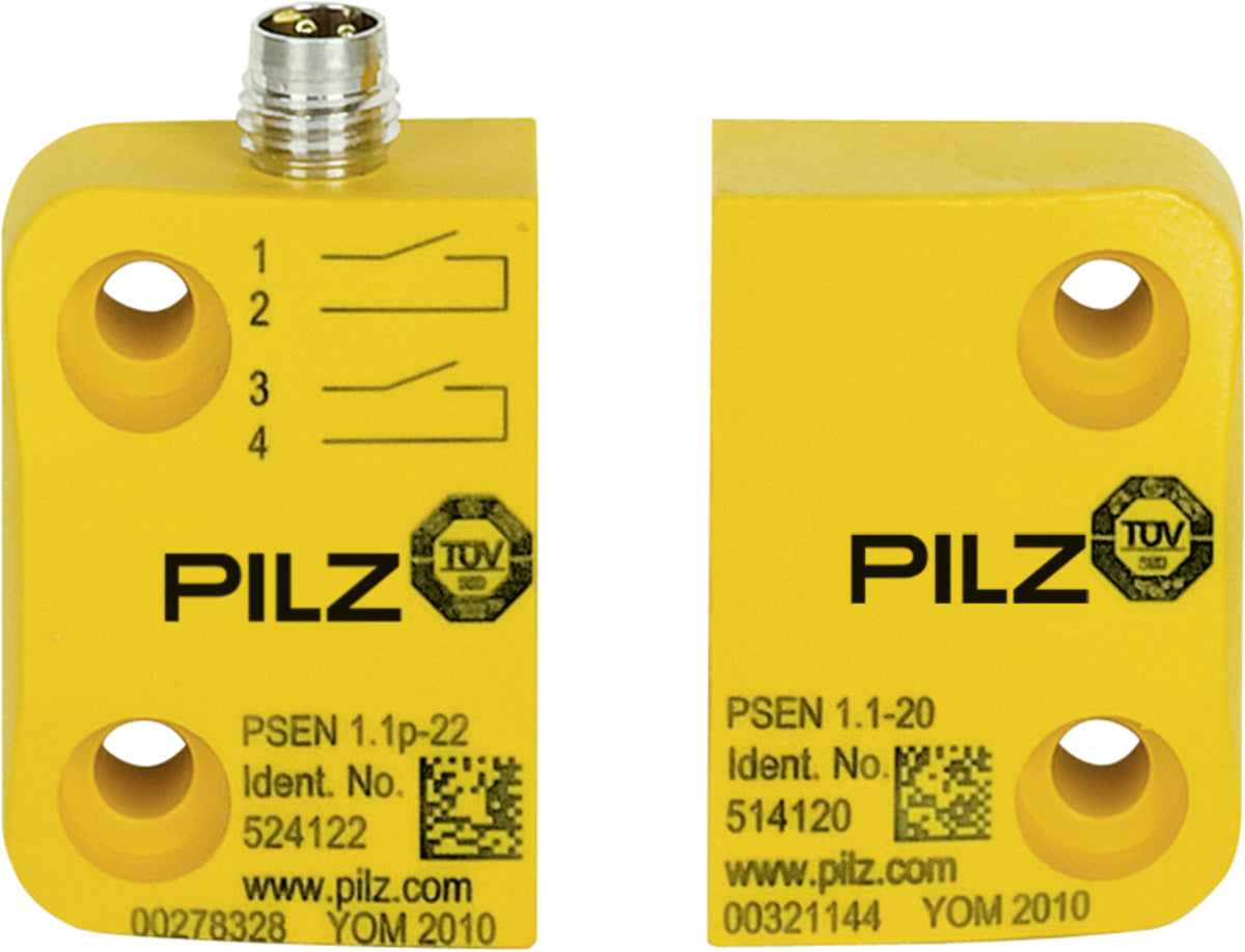 Pilz 504222 PSEN mag Safety Sensor – Non-Contact Magnetic Switch, 2 NO, 1 NC, Square Plastic Housing