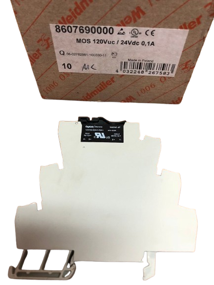 Weidmüller 8607690000 MICROSERIES Solid State Relay – 120V UC Input, 3–48V DC Output, 100mA, Screw Connection