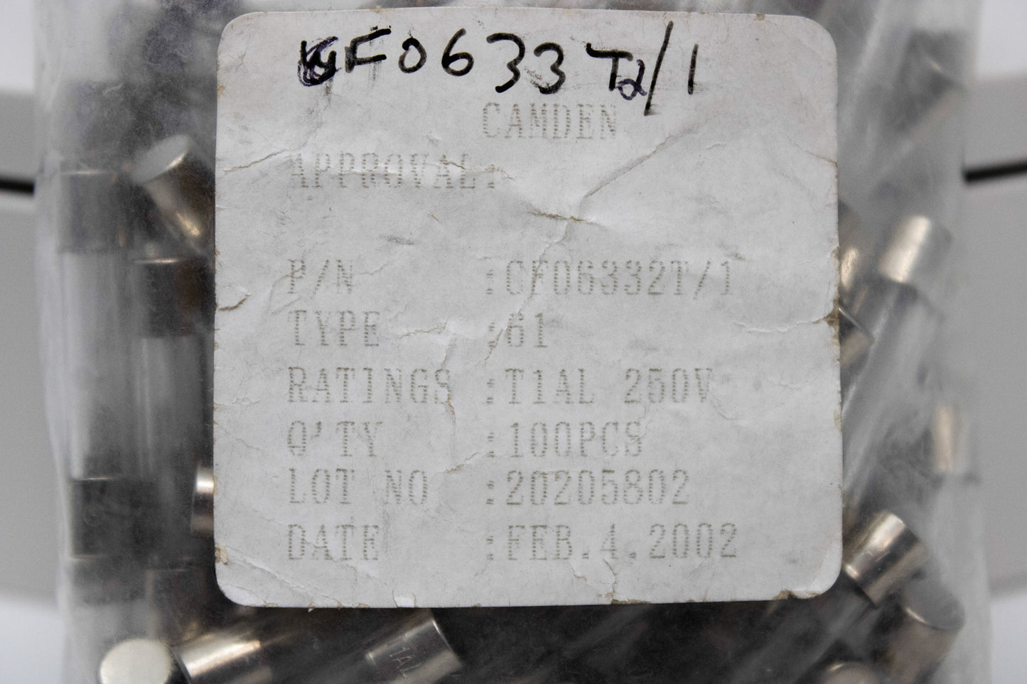 Multicomp Pro CF06332T/1 | 1A Time-Delay Glass Fuse, 6.3mm x 32mm (1/4" x 1-1/4"), 250V Anti-Surge Lot of 100
