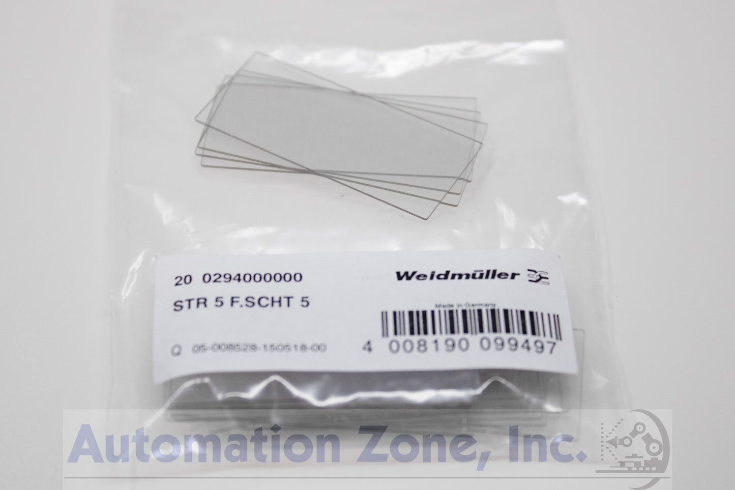 Weidmüller STR 5 Protective Cap (0294000000) – Transparent Marker Cover, 40 x 16.5 mm Pack of 20