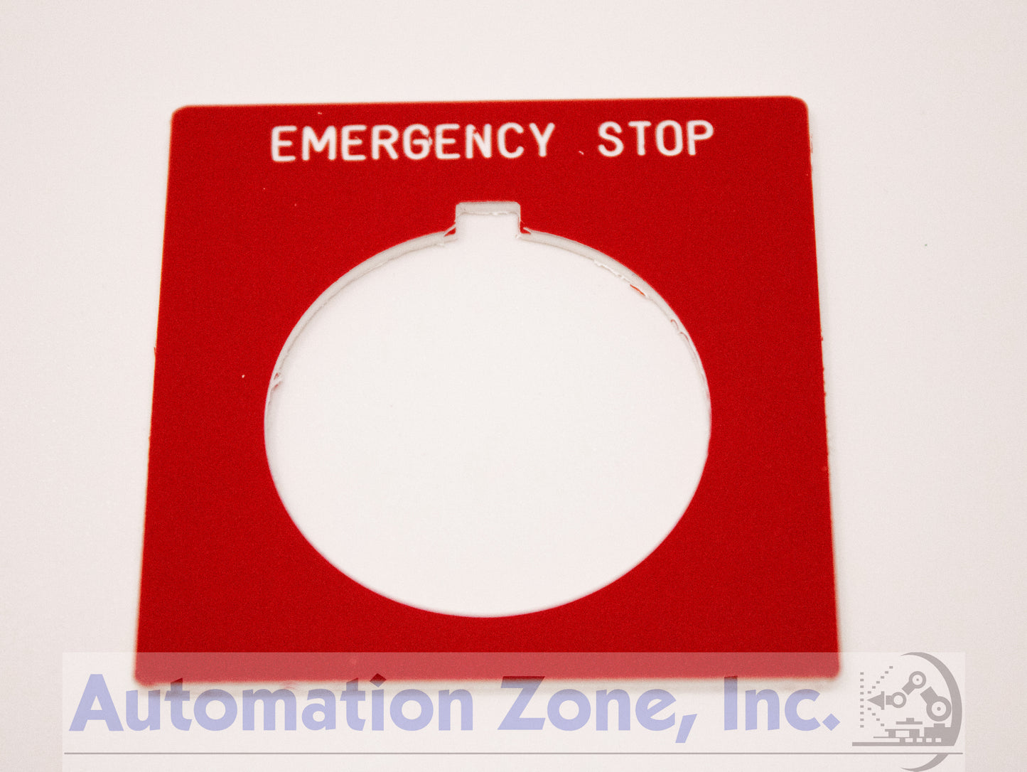 Allen-Bradley 800H-W373 Emergency Stop Legend Plate – 30.5mm, Red, Plastic, NEMA 4/4X/13