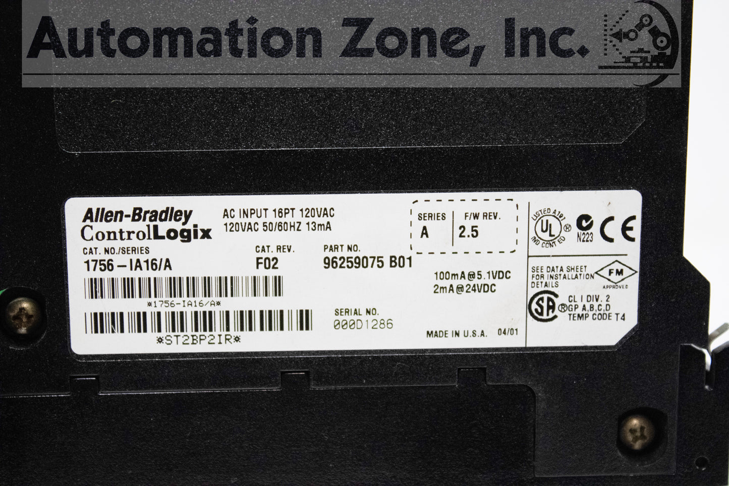 Allen-Bradley 1756-IA16 Series A ControlLogix Digital AC Input Module – 120V AC, 16-Point