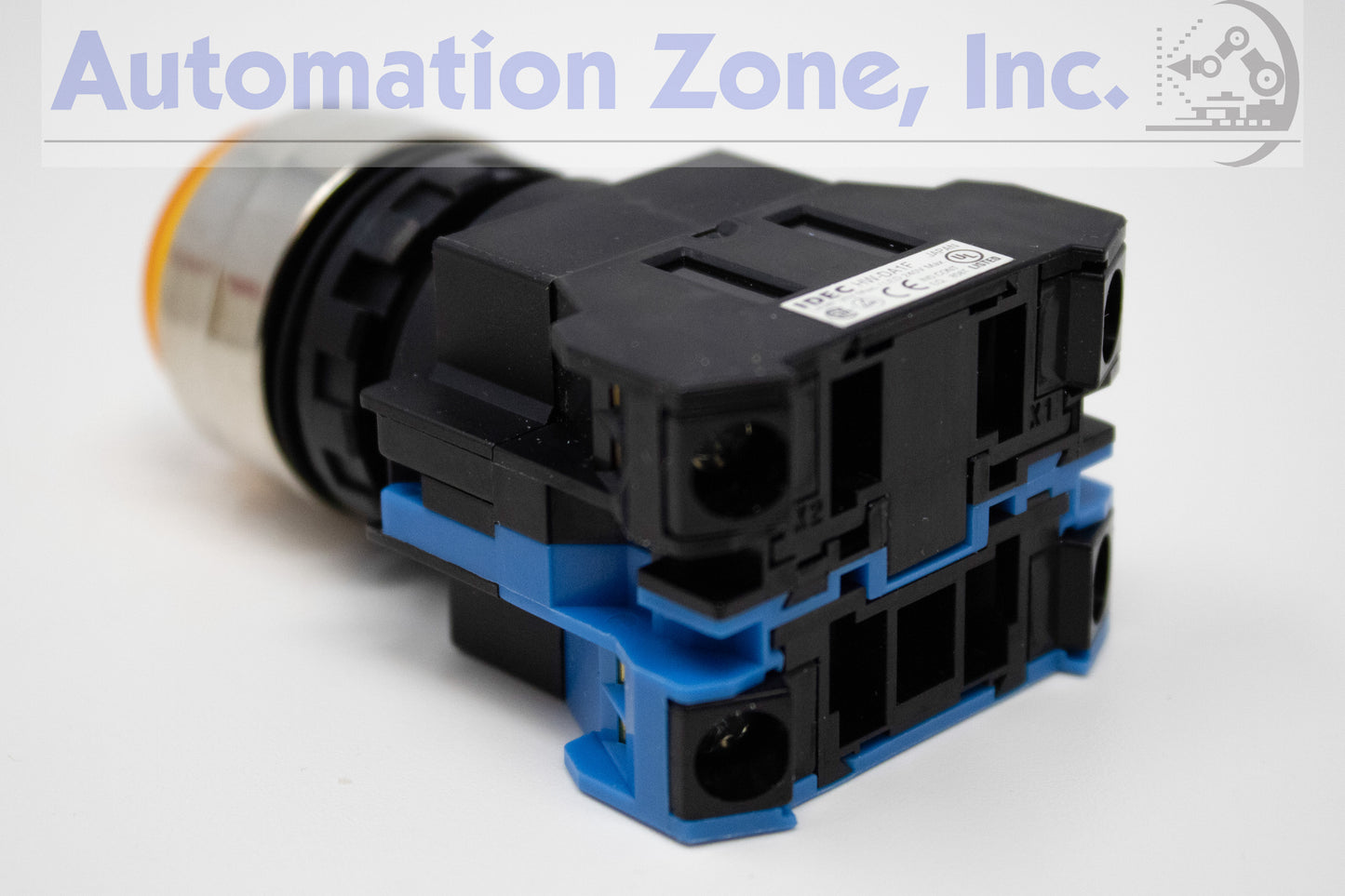 IDEC HW4L-M2F10QD-Y-120V Illuminated Pushbutton – 22mm, Extended, Momentary, 120V AC/DC, Yellow, 1NO
