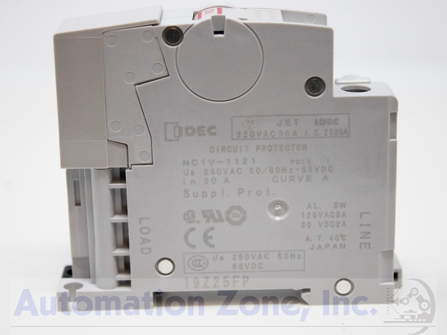 IDEC NC1V-1121-30AA Circuit Protector – 1-Pole, 30A, 250V AC/65V DC, DIN Rail Mount, Medium Time Delay