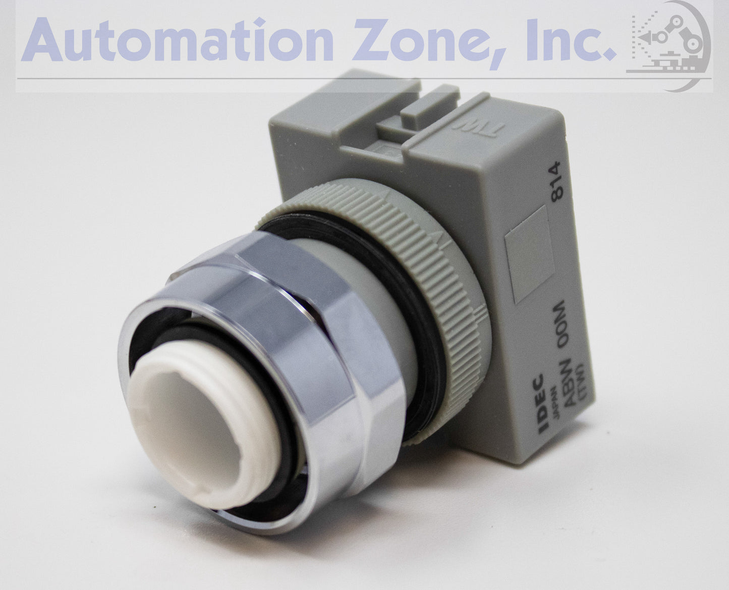 IDEC ABW-300 TW Series Pushbutton Actuator – 22mm, Mushroom Head, Momentary, Chrome Bezel (Lot of 2)