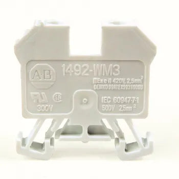 Allen-Bradley 1492-WM3-W | 15A Miniature Feed-Through Terminal Block, White, 300V, Lot of 4