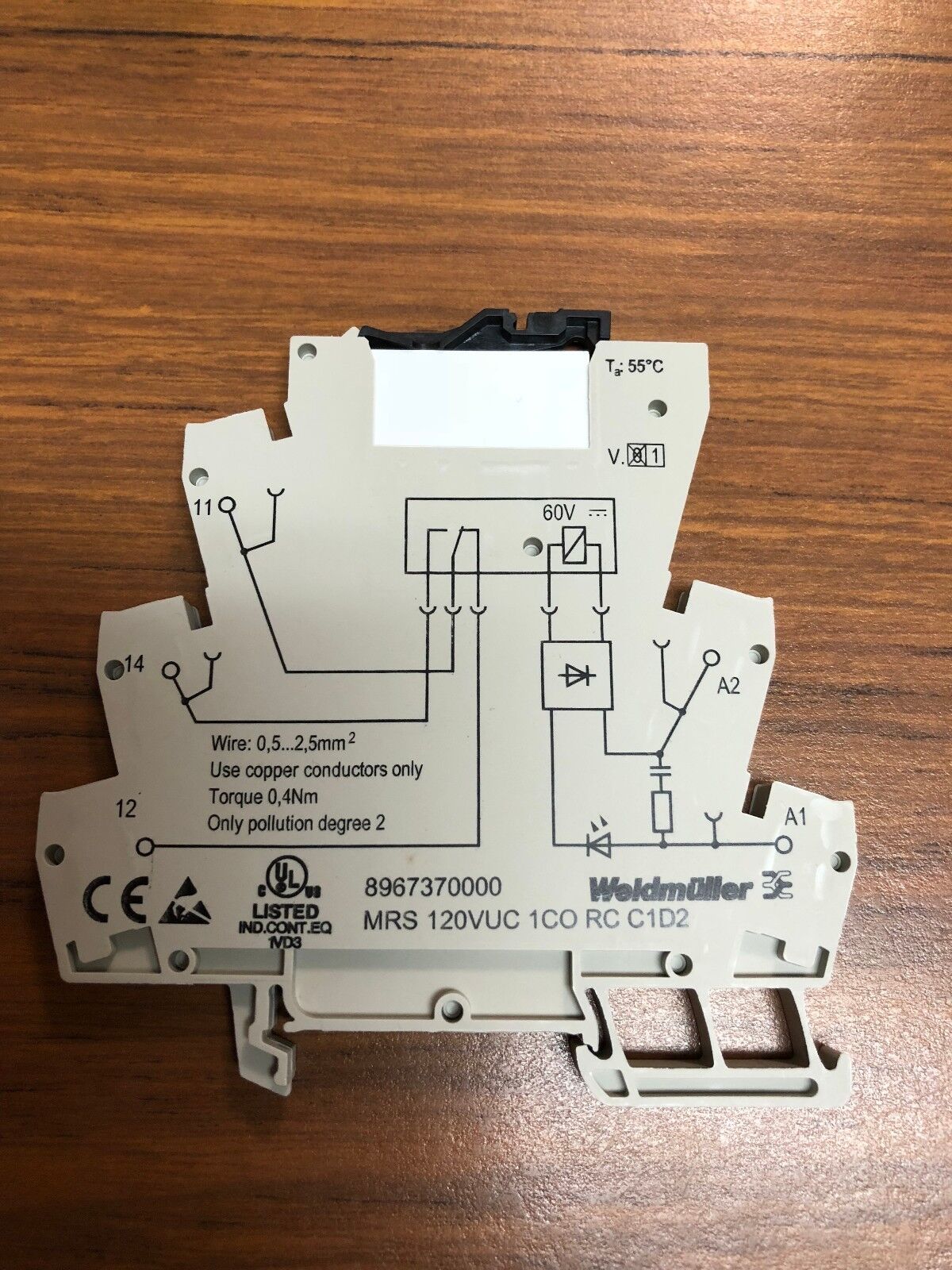 Weidmuller, Microseries, Relay module, 120V/6A, 8967370000