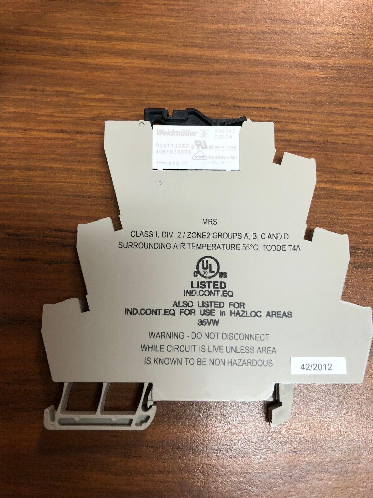 Weidmuller, Microseries, Relay module, 120V/6A, 8967370000