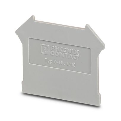 Phoenix Contact D-UK 4/10 End Cover – Gray, for UK 3 N, UK 5 N, and UK 10 N Terminal Blocks (Lot of 288)