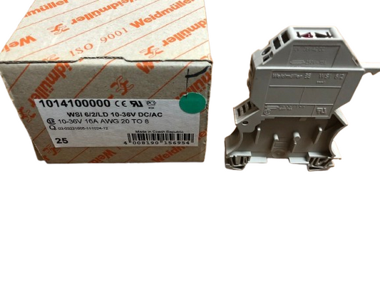 Weidmüller 1014100000 WSI 6/2/LD Fuse Terminal Block – 6.3A, 10-36V AC/DC, LED Blown-Fuse Indicator, 5x20mm