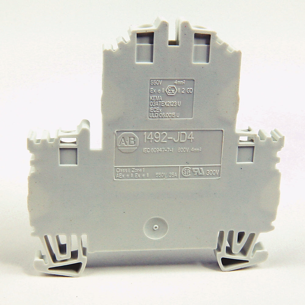 Allen-Bradley 1492-JD4 | 35A Two-Level Terminal Block, Gray, 600V, Lot of 4