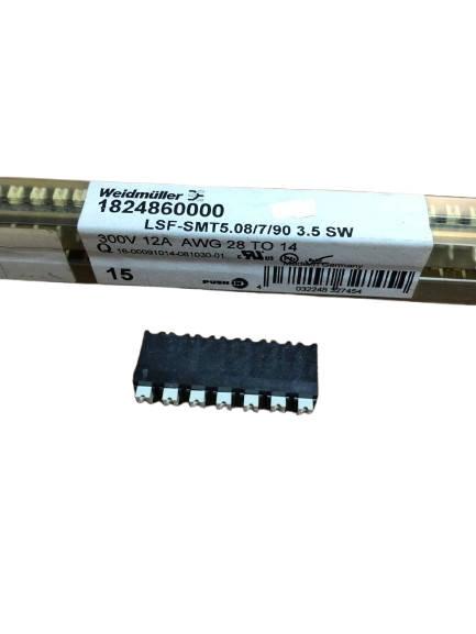 Weidmüller 1824860000 OMNIMATE Signal PCB Terminal Block – 7-Pole, 5.08mm Pitch, 90° Angle, Push-In Connection (Lot of 12)