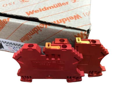 Weidmüller 1950680000 WTR 2.5 Test-Disconnect Terminal Block – 24A, 500V, Red, Screw Connection (Lot of 90)