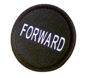 Allen-Bradley 800F-AF2W107 Flush Push Button Cap – 22.5mm, Black with White "FORWARD" Text