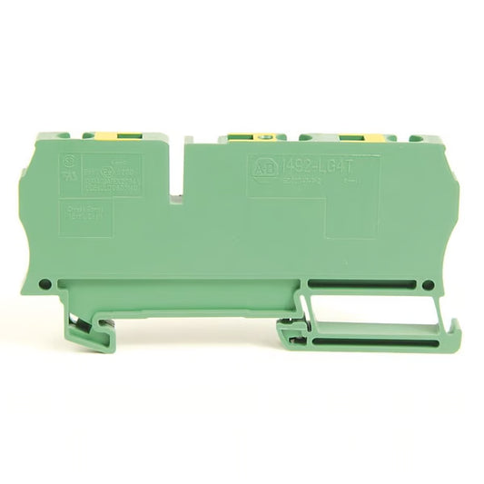 Allen-Bradley 1492-LG4Q | 4-Connection Spring-Clamp Grounding Block, Green/Yellow, Lot of 2