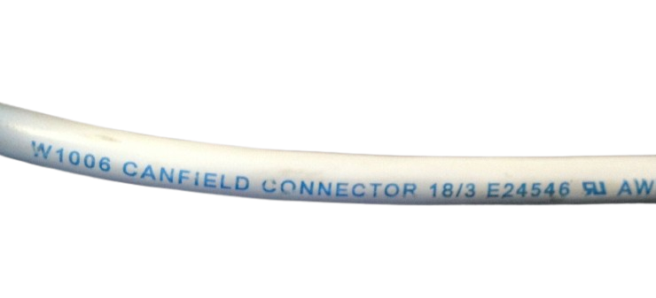 Canfield Connector W1006 Cable Assembly – 18 AWG, 3-Conductor, 300V, Heavy-Duty PVC Cordset (Lot of 4)