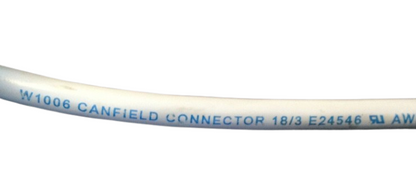 Canfield Connector W1006 Cable Assembly – 18 AWG, 3-Conductor, 300V, Heavy-Duty PVC Cordset (Lot of 4)