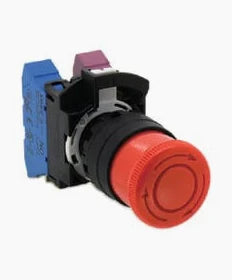 PUSHBUTTON, E-STOP, MUSHROOM, 40MM, PUSH/TWIST, RED, 2 N.C. HW4B-V4F02-R