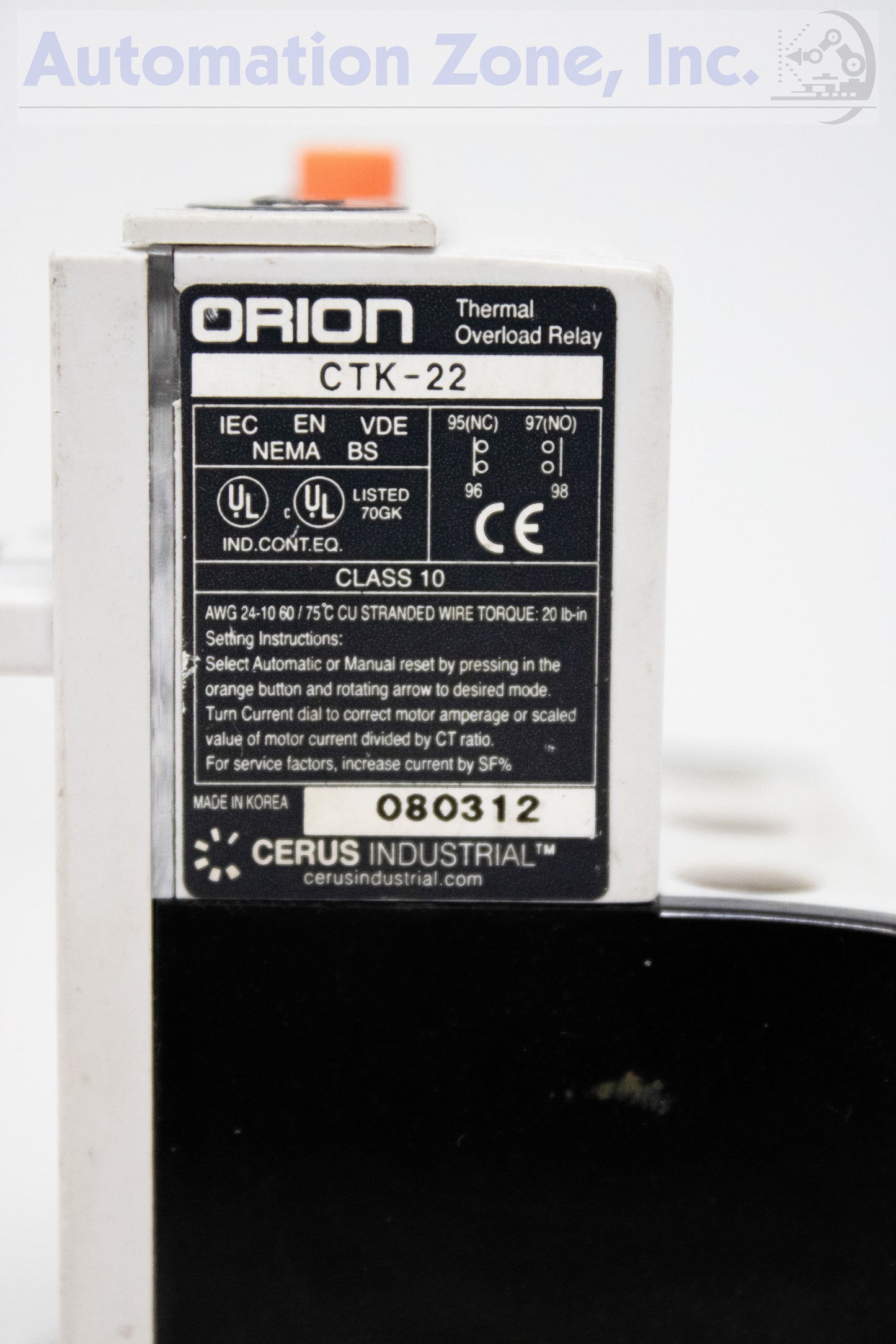 Orion CTK-22 2.5-4A OVERLOAD RELAY