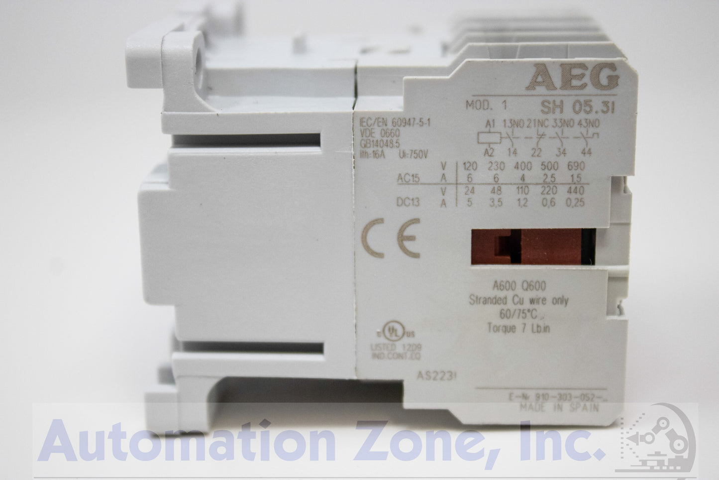 AEG SH05 31E Mini Contactor Relays 24VDC Coil, 4-Pole 3NO-1NC, 6A 600VAC