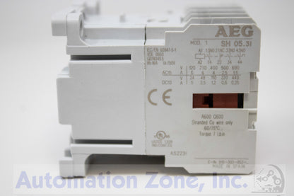 AEG SH05 31E Mini Contactor Relays 24VDC Coil, 4-Pole 3NO-1NC, 6A 600VAC