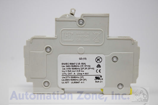 CBI Electric QZ-1(13)-2-20A | 20A Single Pole Hydraulic-Magnetic Circuit Breaker, 13mm DIN Rail Mount