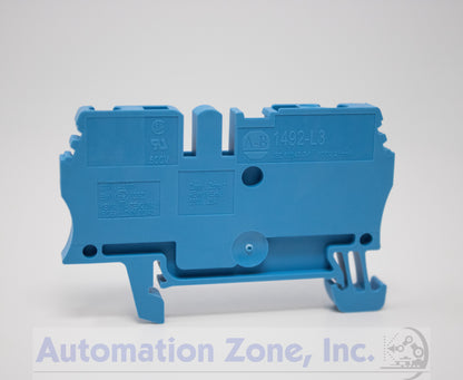 Allen-Bradley 1492-L3-B | 25A Spring-Clamp Terminal Block, Blue, 600V, 2.5mm² Feed-Through Lot of 5