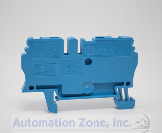 Allen-Bradley 1492-L3-B | 25A Spring-Clamp Terminal Block, Blue, 600V, 2.5mm² Feed-Through Lot of 5