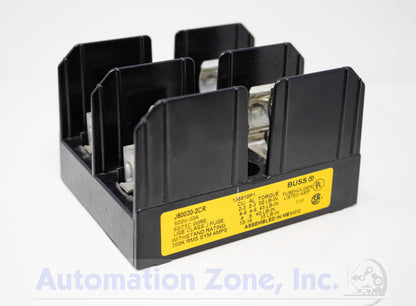 Bussmann J60030-2CR | 30A Class J Fuse Block, 2-Pole, 600V AC/DC, Box Lug with Pressure Plate