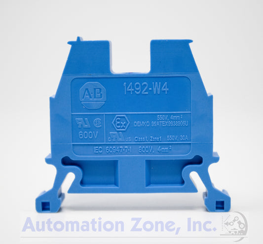 Allen-Bradley 1492-W4-B | 30A Feed-Through Terminal Block, 600V, Blue (Neutral/IS), 4mm² Screw Connection Lot of 5