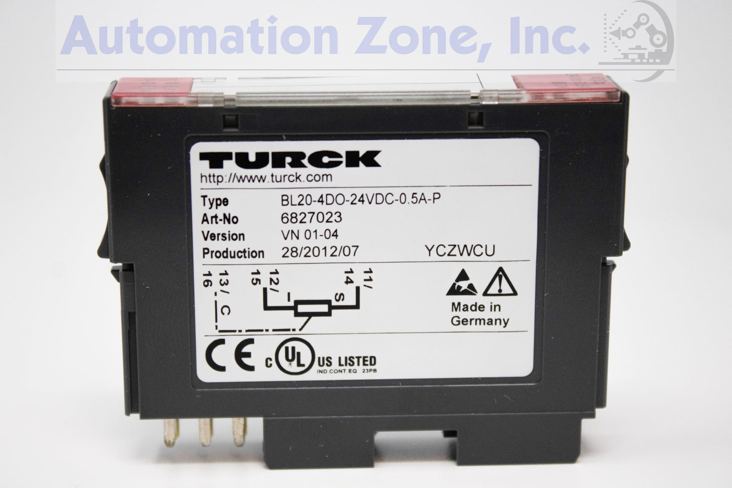 Turck BL20-4DO-24VDC-0.5A-P | 4-Channel Digital Output Module, PNP, 24V DC, 0.5A, IP20