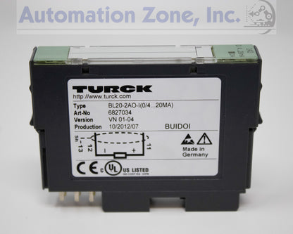Turck BL20-2AO-I(0/4...20MA) | 2-Channel Analog Output Module, Current, 16-Bit Resolution