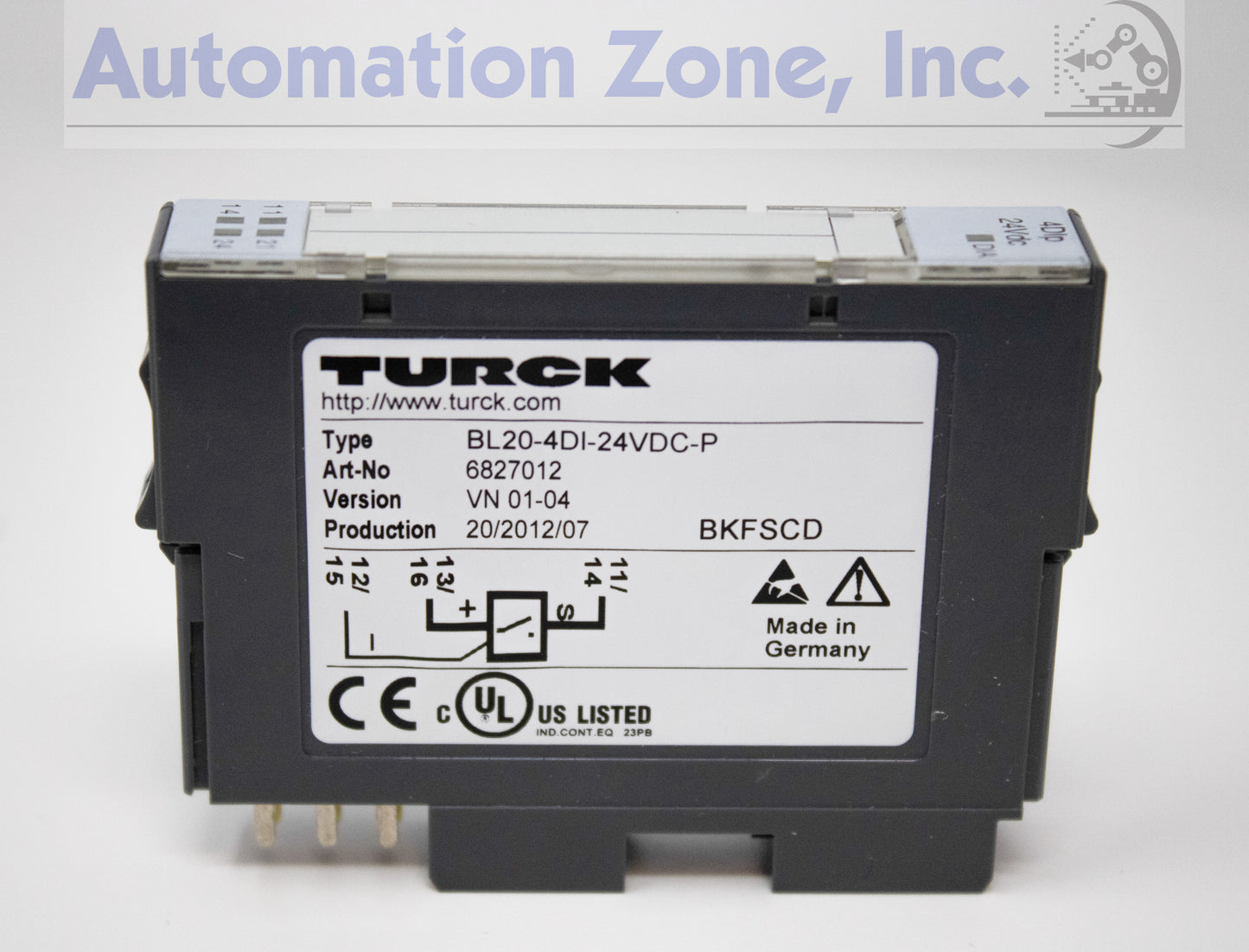 Turck BL20-4DI-24VDC-P | 4-Channel Digital Input Module, PNP, 24V DC, IP20