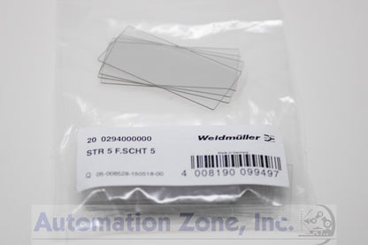 Weidmüller STR 5 Protective Cap (0294000000) – Transparent Marker Cover, 40 x 16.5 mm Pack of 20