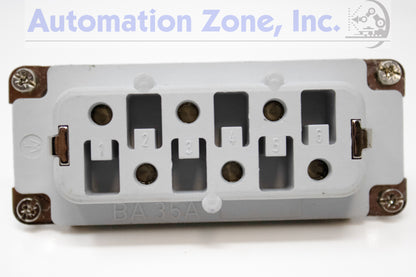 T&B Pos-E-Kon FS106C Female Screw Terminal Insert – 6-Pin + PE, 35A, 600V