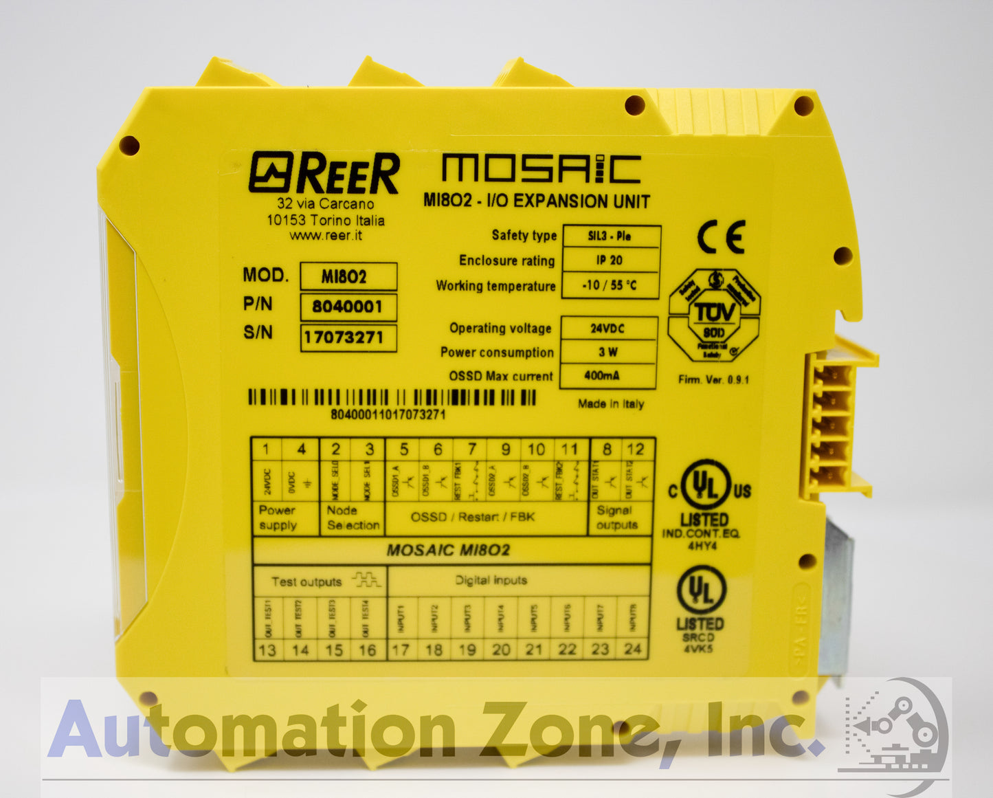 REER Mosaic M1 Master Safety Controller (8040001) – 24VDC, 8 Inputs, 2 OSSD Pairs