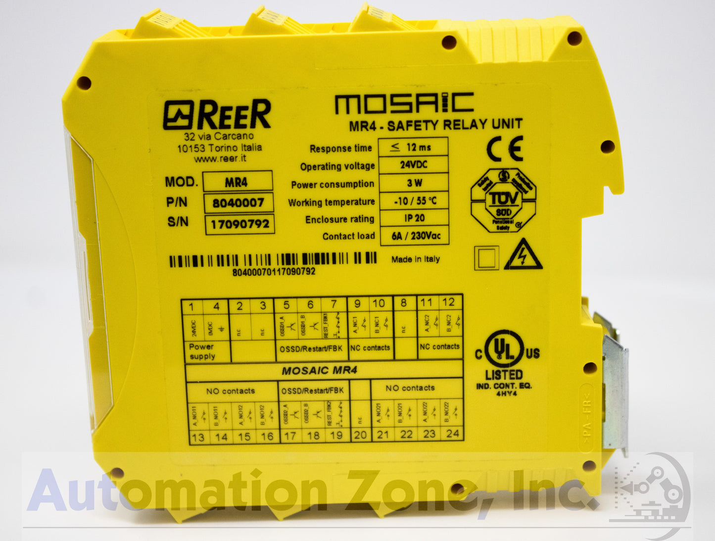 REER Mosaic MR4 Safety Relay Expansion Module (8040007) – 24VDC, 4NO/2NC