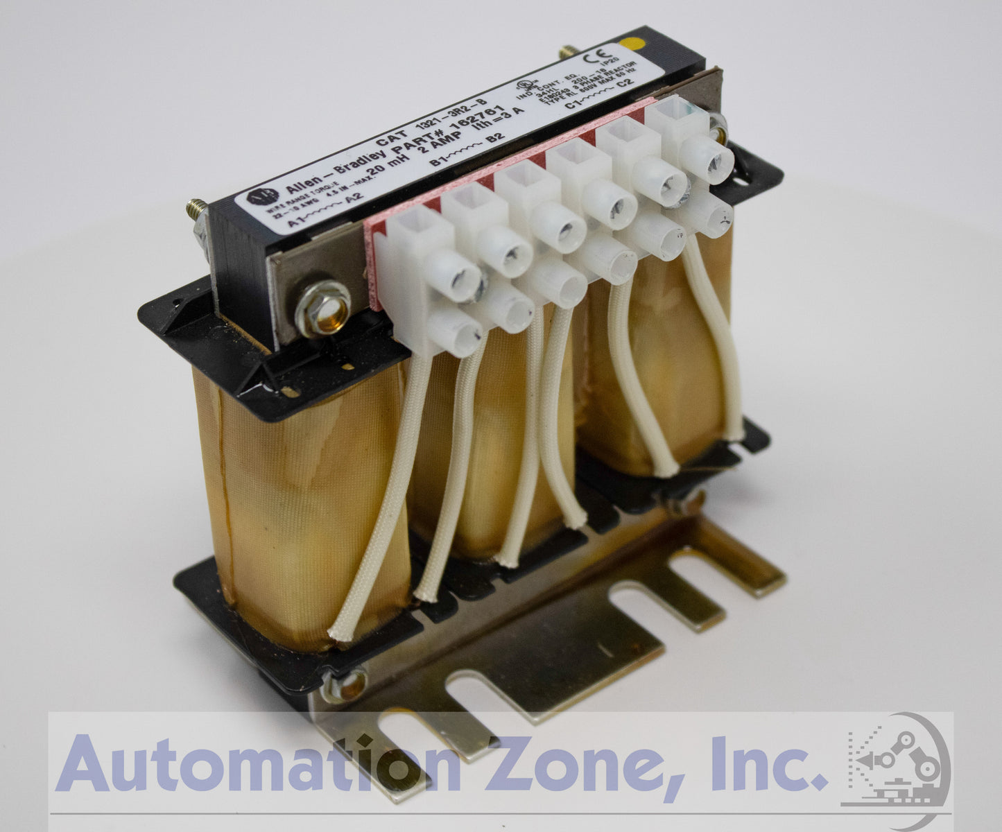 Allen-Bradley 1321-3R2-B 3-Phase Line Reactor – 2 Amps, 20.0 mH, 600V AC, Open Style (IP00)
