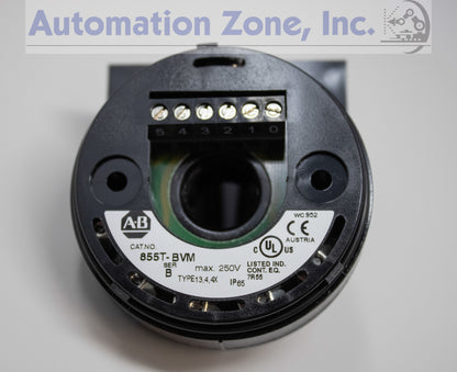 Allen-Bradley 855T-BVMC Stack Light Base – 70mm, Vertical Mount, Black Housing, Cap Included