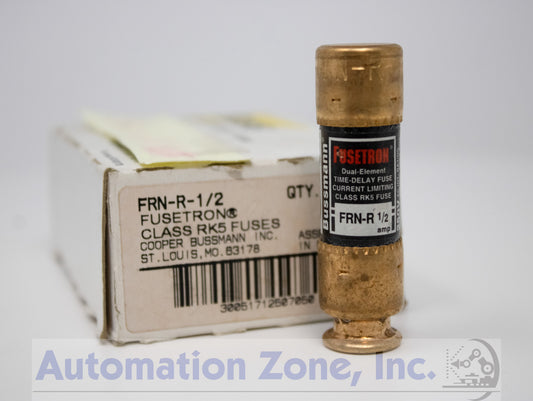 Bussmann FRN-R-1/2 Fusetron™ Time-Delay Fuse – Class RK5, 0.5A, 250V (Lot of 9)