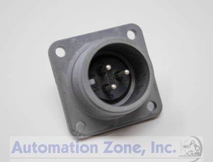 Amphenol ACS06AD14S-2P(072) Circular Connector – AC Series, Straight Plug, 4-Pin, Solder Contacts, Gray Zinc Nickel