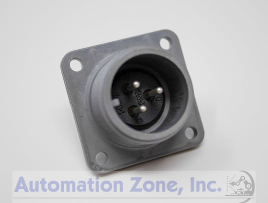 Amphenol ACS06AD14S-2P(072) Circular Connector – AC Series, Straight Plug, 4-Pin, Solder Contacts, Gray Zinc Nickel