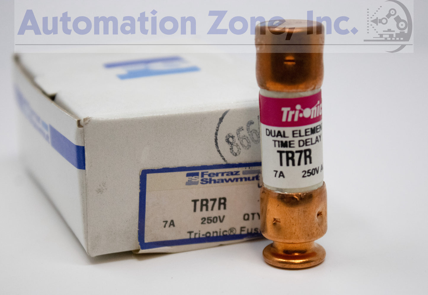 Mersen/Ferraz Shawmut TR7R Tri-Onic Fuse – Class RK5, 7A, 250V AC / 160V DC, Time-Delay (Lot of 5)