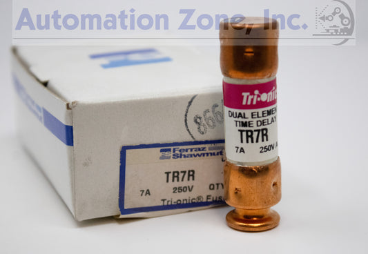 Mersen/Ferraz Shawmut TR7R Tri-Onic Fuse – Class RK5, 7A, 250V AC / 160V DC, Time-Delay (Lot of 5)