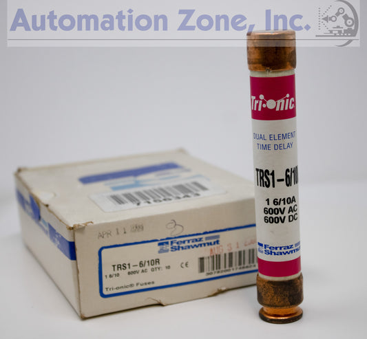 Mersen/Ferraz Shawmut TRS1-6/10R Tri-Onic Fuse – Class RK5, 1.6A, 600V AC/DC, Time-Delay (Lot of 8)