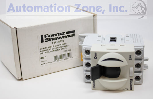 Mersen/Ferraz Shawmut FSLBST25 Manual Motor Controller – 25A, 3-Pole, Non-Fused, Toggle Operated