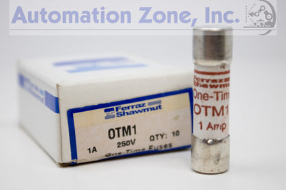 Mersen/Ferraz Shawmut OTM1 One-Time Fuse – 1A, 250V AC, Fast-Acting Midget Fuse (Lot of 12)