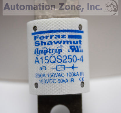 Mersen/Ferraz Shawmut A15QS250-4 Amp-Trap Fuse – High Speed, 250A, 150V AC/DC, Bolt-In Blade