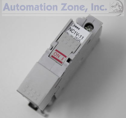 IDEC NC1V-1121-20AA Circuit Protector – 1-Pole, 20A, 250V AC/65V DC, DIN Rail Mount, Medium Time Delay